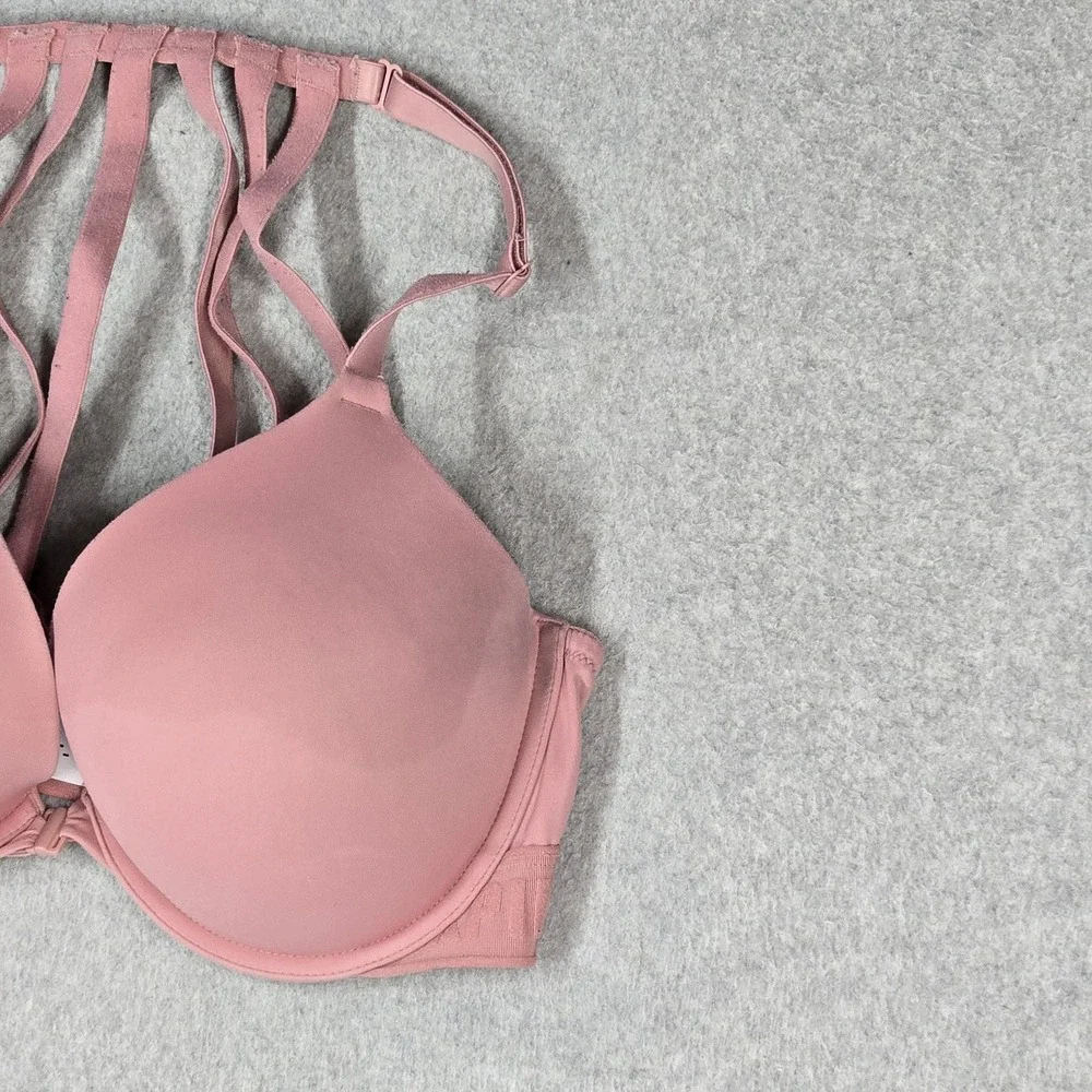 PINK Women Bra 36D Pink Wear Everywhere Push Up Underwired Front Closure READ